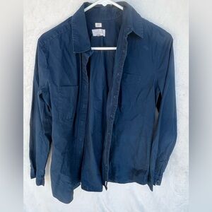 LOFT Deep Blue Softened Shirt – Medium, Button-Down, Versatile Fit